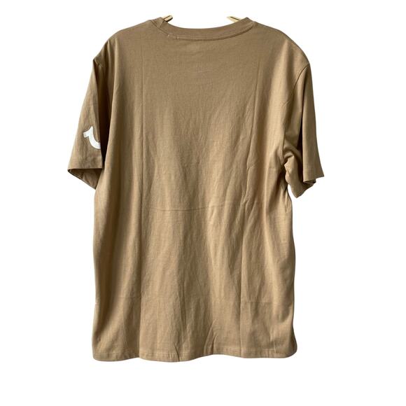 True Religion Dimensional Budha T-shirt Men L XL Tan Travertine Hipster Hip Hop - Picture 2 of 10